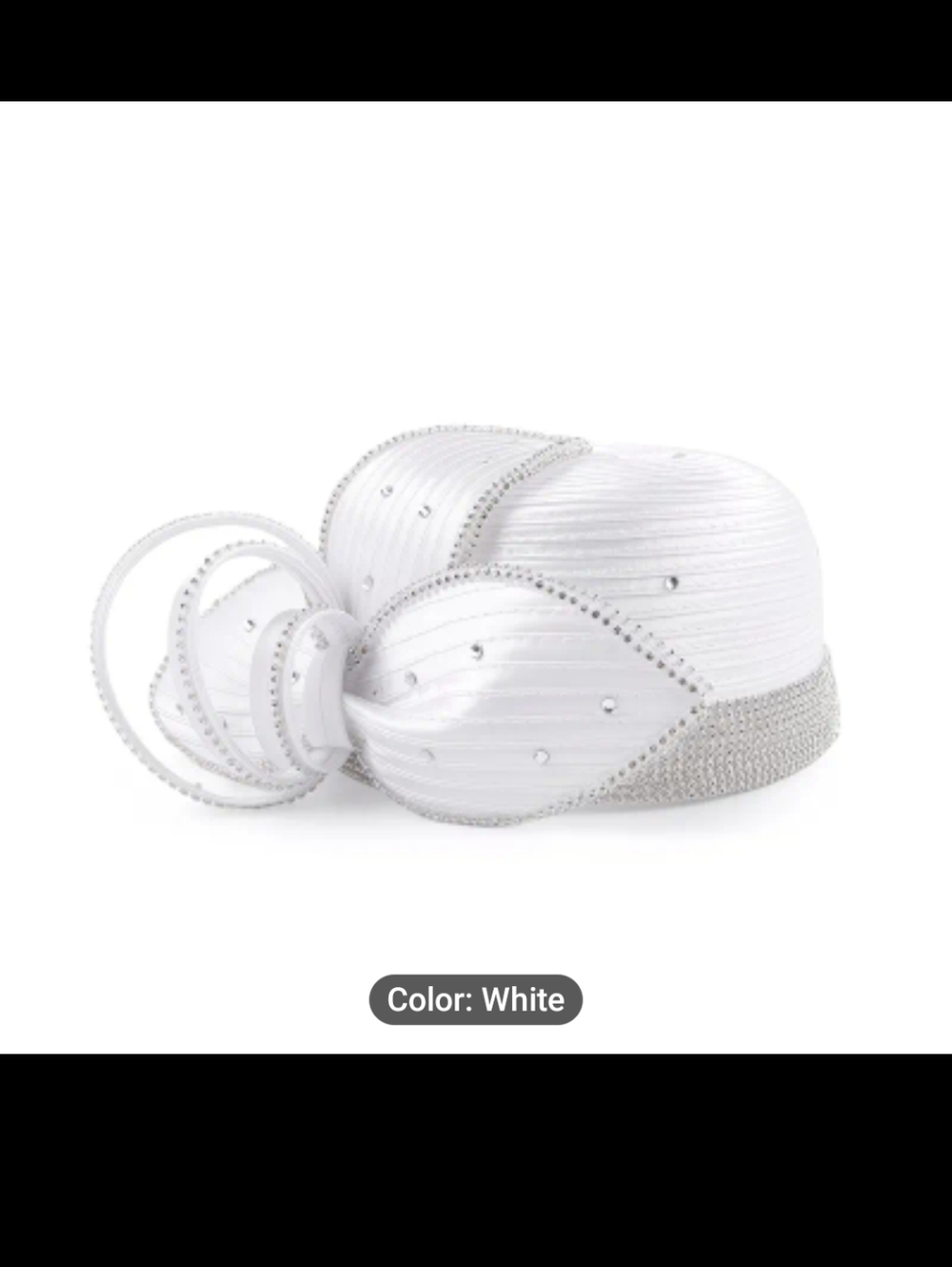 White Embellished Women's  Pillbox Hat